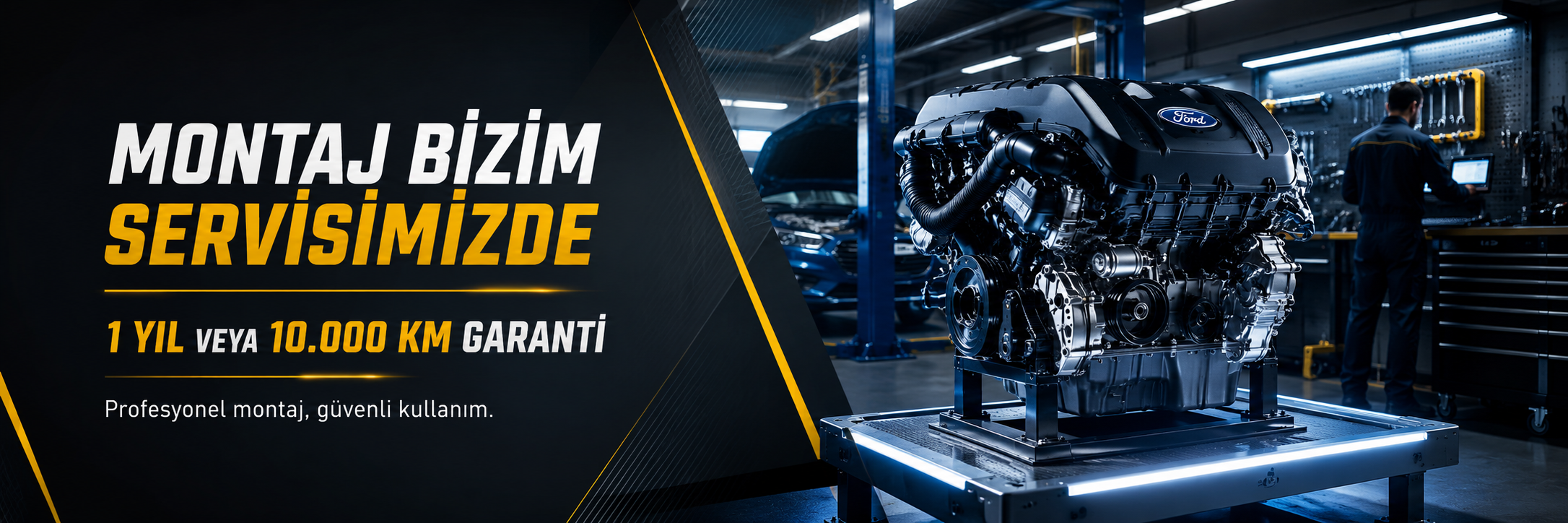 Serviste motor montajı ve garanti hizmeti